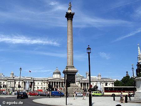 Trafalgar Square Trafalgar Square takes its name from Admiral Nelson's famous victory in the Battle of Trafalgar on 21