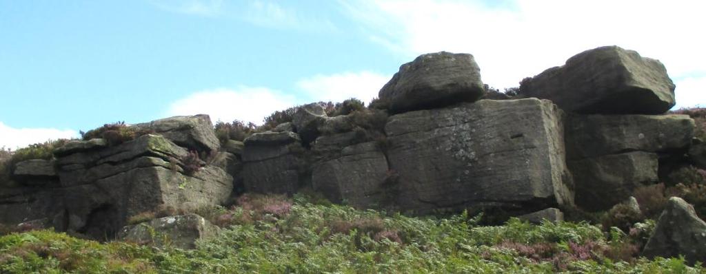 Upper Edge Area Above the Middle Quarry Area are some large boulders on the moor marked as Clint Crags on OS Maps.