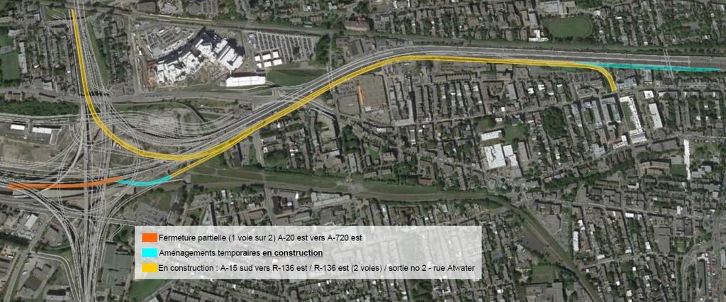 18 New configuration of A-20 / A-720 East Tie-in of two temporary structures Partial closure (1 of 2 lanes) : A-20 East to A-720 East Preliminary schedule: mid-october
