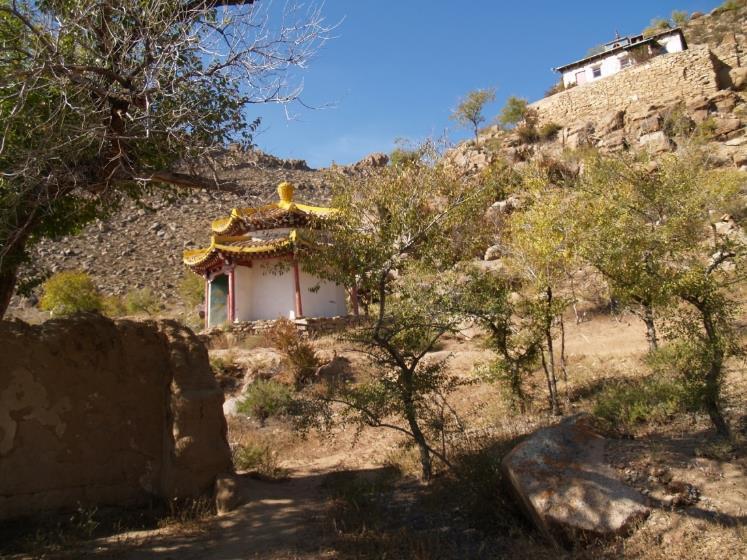 Nestled in the foothills is the small monastery complex of Uvgun Khiid - the