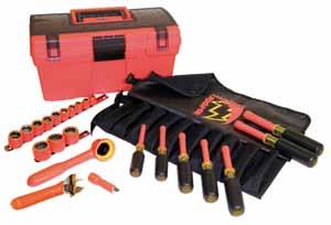 joint plier Slotted screwdrivers: 3/16 x 4, 1/4 x 6, 5/16 x 6, 3/8 x 8 #2 x 6 Phillips screwdriver In a high impact plastic tool box TELECOMmUNICATION TOoL POWER CONNECTING KIT s10tk23 24 pcs.