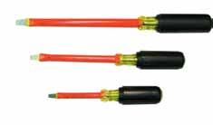 SCREWDRIVERS & NUTDRIVERS All Salisbury insulated screwdrivers are two color insulated for added safety. High alloy steel blade for maximum strength and ergonomic handle for comfort.