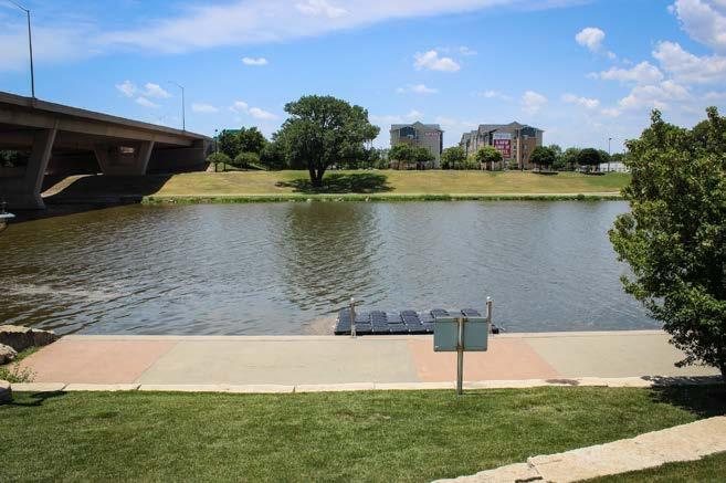 A boat ramp onsite allows motorized boats to launch, but a no-cost permit for motorized boats is required from the Wichita Parks & Recreation Department.