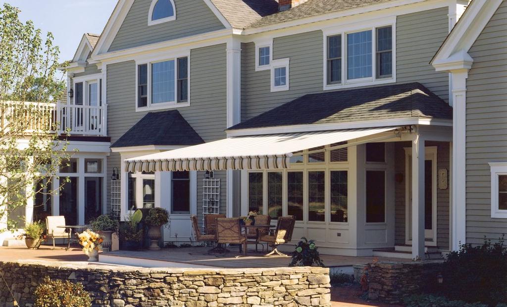 The Series 8700 Retractable Awning has an attractive look that makes an elegant statement. It is designed to provide shade without any unsightly poles to detract the view or passage.