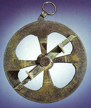 The ASTROLABE was used for sighting the sun at its zenith (noon) or the North Star at night, to