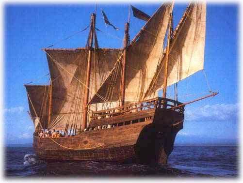 The Caravel A typical Caravel was about 60-70 feet long and 20 feet across, and combined square sails in the front masts for speed with the wind,and