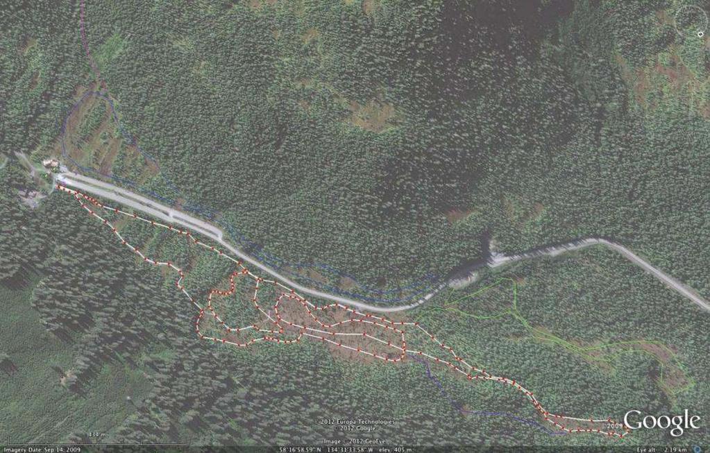 Lower Loop, Lower Valley, Humpy Trail White: Existing Lower Loop. Blue: Proposed Humpy Trail with extension to the trailhead across the street from the proposed nordic lodge.