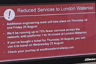 South West Trains reviewed its arrangements and the one-way system was relaxed during certain periods, so passengers were free to use the subway or the footbridge to change platforms.