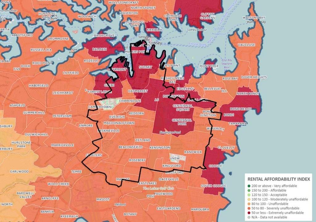 However, GPOP is considered to be more affordable than East Sydney which is considered to be extremely unaffordable.