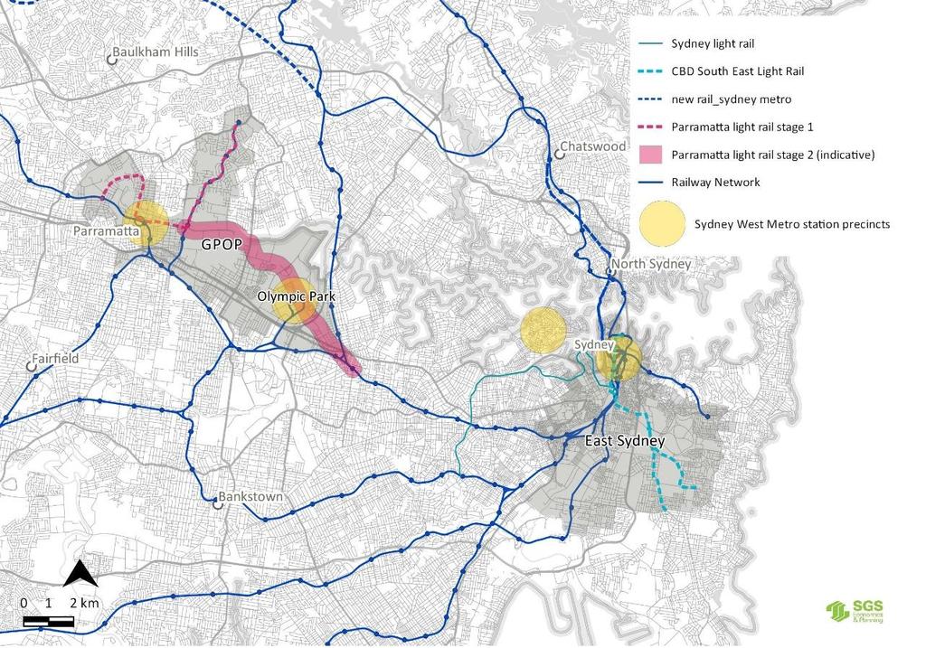 4.5 Planned investments The key transport infrastructure projects that will increase accessibility to Sydney Olympic Park are Parramatta Light Rail (Stage 2) and Sydney Metro West.