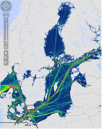 The traffic in the Baltic Sea According to the data of the HELCOM AIS there are about 2,000 ships in the Baltic