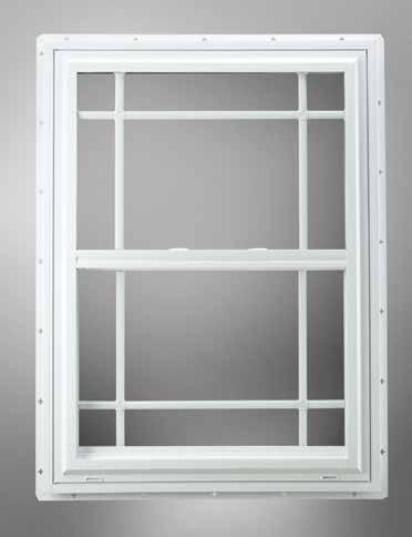 frame w/integral nail fin Tilt in bottom sash Half screen Fin-Seal weather-stripping Double locks on wider units Largest offering of performance and decorative glazing Decorative grilles