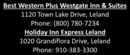 Best Western Plus Westgate Inn & Suites 1120 Town Lake Drive, Leland Phone: (800)