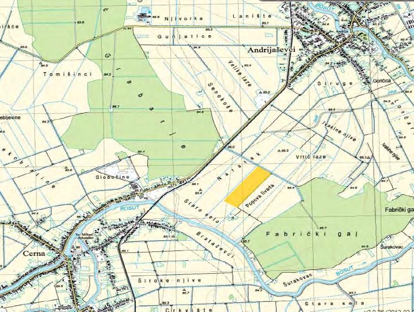 C. Podaci vezani uz postrojenje i njegovu lokaciju 1. Plan koji prikazuje lokaciju na kojoj je smješteno postrojenje i lokaciju svih zaštićenih ili osjetljivih područja Br.