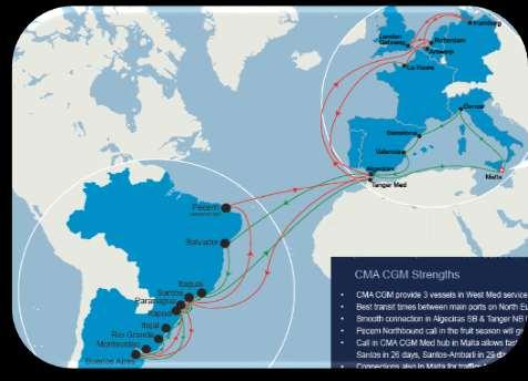 SAFRAN: linking East Coast South America & Europe FLEET: 8 x 8.