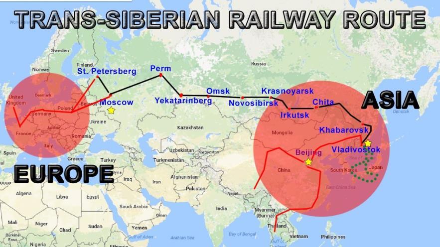 Trans-Siberian Railroad 1905 Large scale economic development began after the railroad was put in.