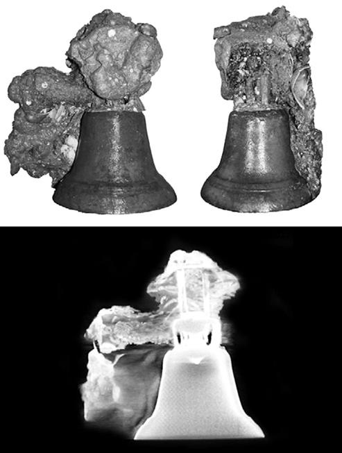 Figure 12. Storm Wreck bell with x-ray (Jasper 2012:51).