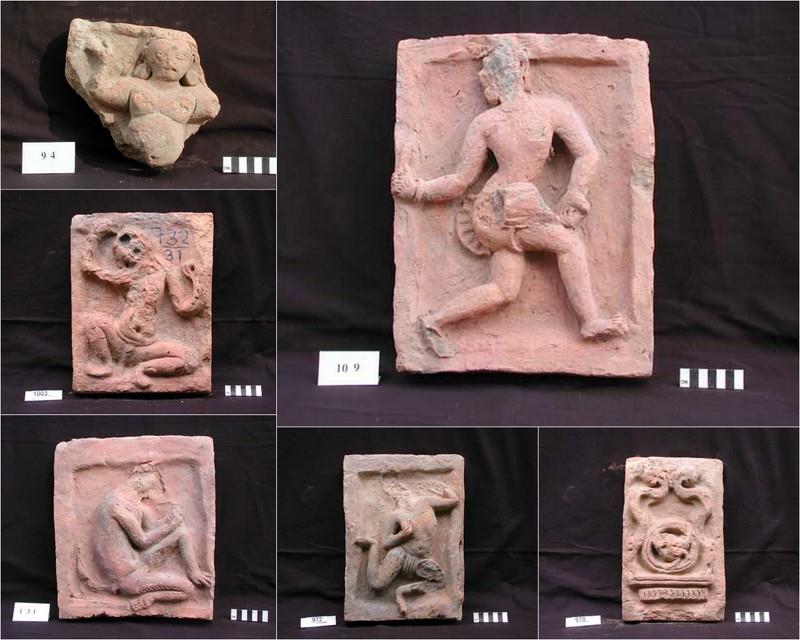 At the intermediate level there were originally two bands of terracotta plaques running around the full perimeter of the shrine, which are important artistic masterpieces combining Buddhist and Hindu