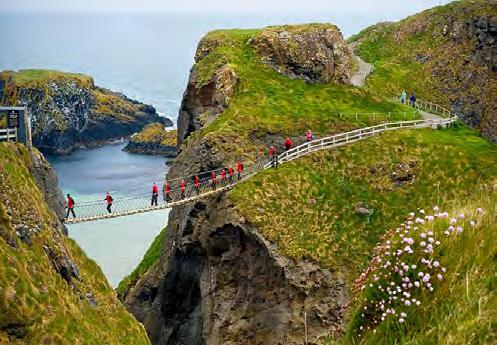 enable him to cross over to Scotland. Carrick-a-Rede Rope Bridge is a rope suspension bridge to the tiny Carrick Island.