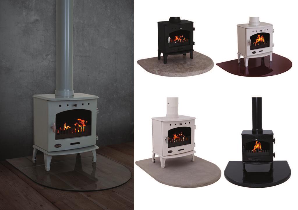 3kW HEF298 900x300x12mm Glass Hearth can be painted in any colour of your choice 750mm Curved Front Curved Hearth (HEF301) Stone and Granite - 40mm Thickness Glass - 12mm Thickness 970mm 550mm 420mm