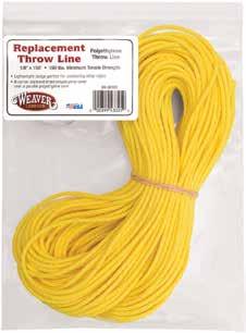 08-98025 1/8" x 150' This is the same line featured in our Throw Weight and Line Kits on page 31 Bull s Eye Throw Line Polyethylene and Dyneema combine for added strength and a slick design