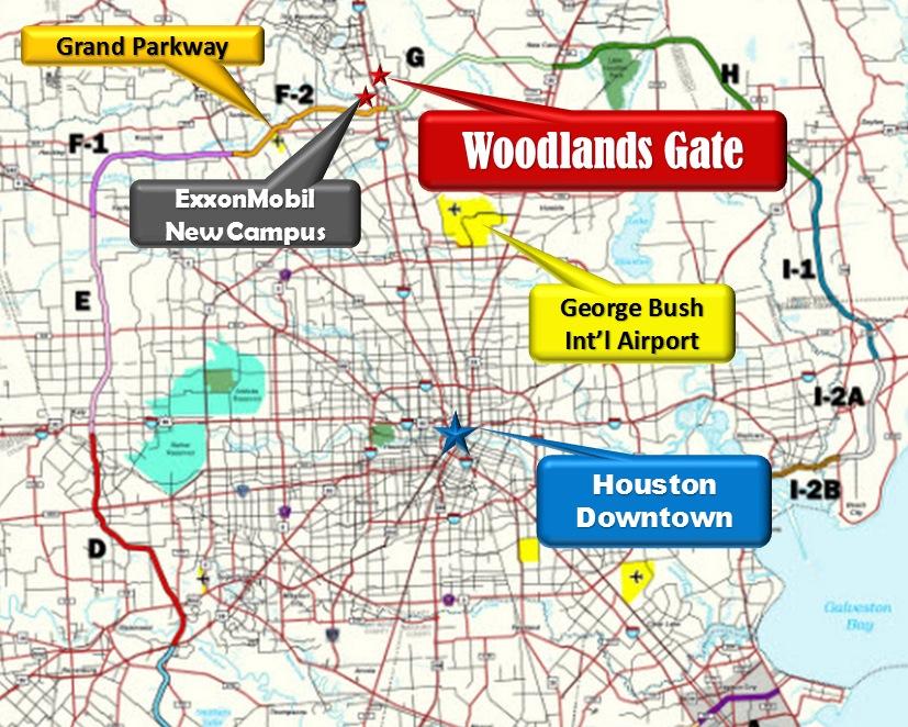LOCATION OF WOODLANDS GATE TO THE CITY OF HOUSTON The Woodlands Gate project received an official TEA designation