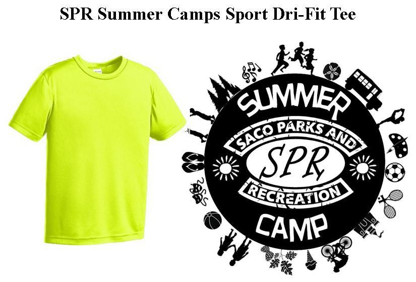 Limit of two per child during registration period; additional dri-fit tees will be available for sale during summer camp. Cotton Trip Tees: 2 included with registration.
