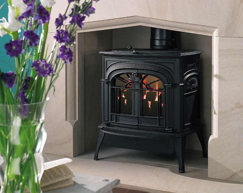 Defiant Wood Intrepid II Gas The largest Vermont Castings wood stove available, the Defiant also offers the largest unobstructed viewing area enabling you to enjoy the full beauty of the dancing wood