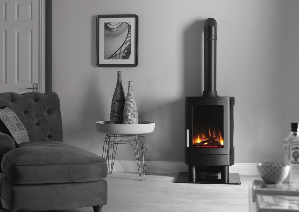 Flue pipe is not included with the stoves, but is shown as a source of inspiration for your installation.
