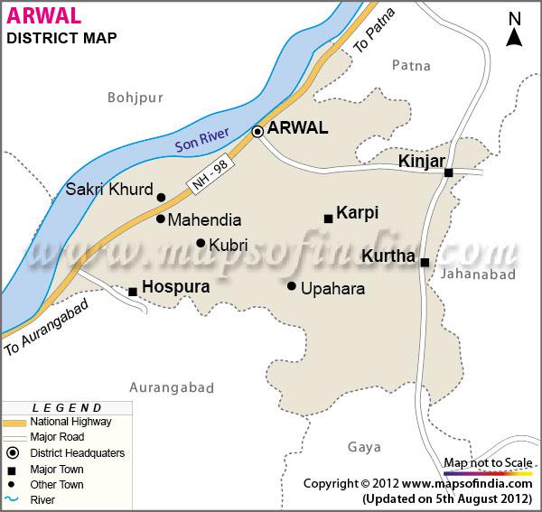 MAJOR INDUSTRIAL AREA No major industrial area exist in Arwal district. INFRASTRUCTURE Total no. of hospitals and health centers are 100.