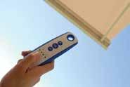 Motor Control A range of external motor solutions allows the Luxaflex Folding Arm Awnings to be operated at the touch of a button or via a wall switch.