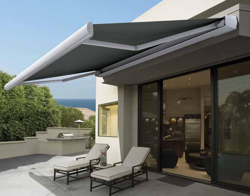LUXAFLEX Folding Arm Awnings Overview: The Luxaflex Contemporary series of Folding Arm Awnings was developed to bring the latest in design, styling and quality to the Australian market.
