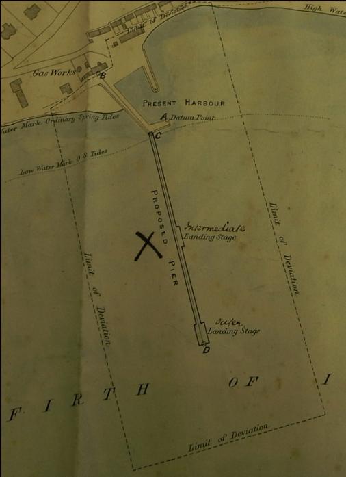 The above shows the detail of the 1878 pier plan with X against the Intermediate Landing Stage.