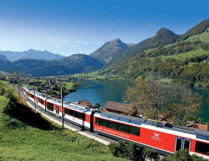 The second train takes you to Zweisimmen via the beautiful lakeside village of Spiez.
