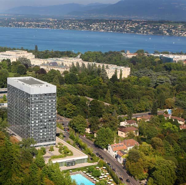 THE RIGHT LOCATION Smart elegance and a prestigious address, InterContinental Genève is a stately, 18-storey tower in the centre of the diplomatic district.
