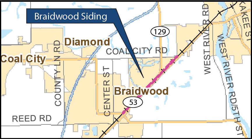 Braidwood Siding Purpose:» Enhance rail capacity» Improve fluidity of