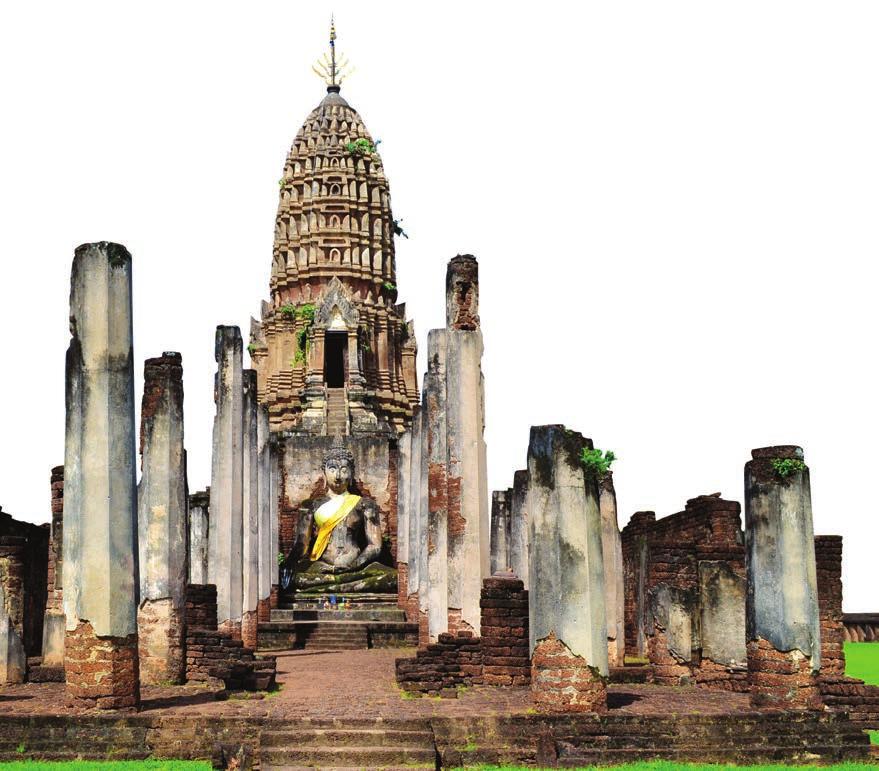 Beautiful ruins such as Wat Mahathat and Wat Sra Sri are located alongside moats, lakes