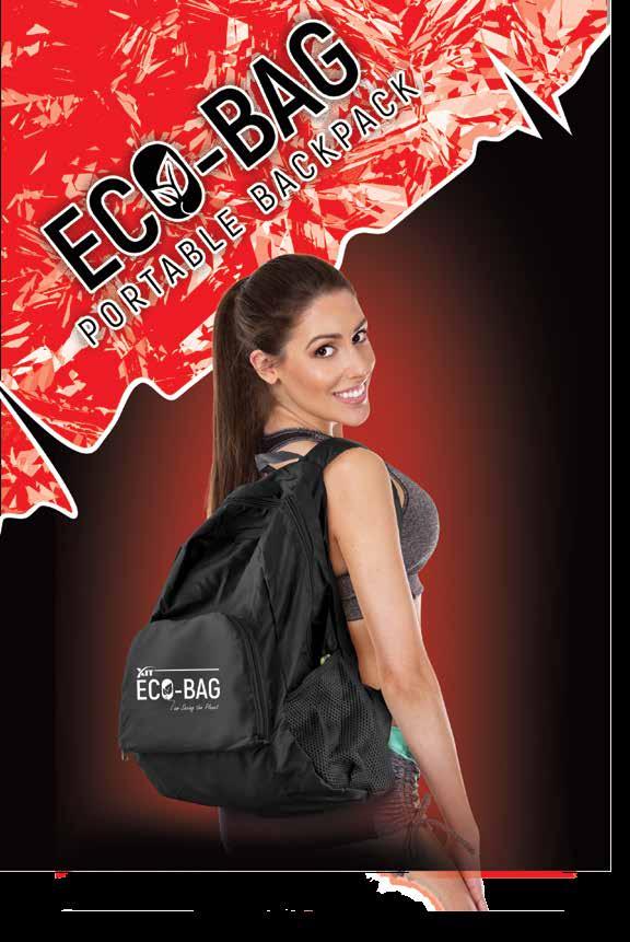 FOLDS INTO POCKET INNER The XIT Eco-Bag Portable Backpack is a perfect solution for carrying your belongings and is ready when you need
