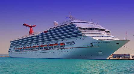 Entered Service 2008 Conquest Class Carnival Freedom Gross Tonnage 110,000 tons Guest Capacity 2,974 Entered Service 2007 Carnival Liberty Gross Tonnage 110,000 tons Guest