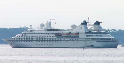 The 208-passenger sister ships Seabourn Legend, Seabourn Pride, and Seabourn Spirit are nearly