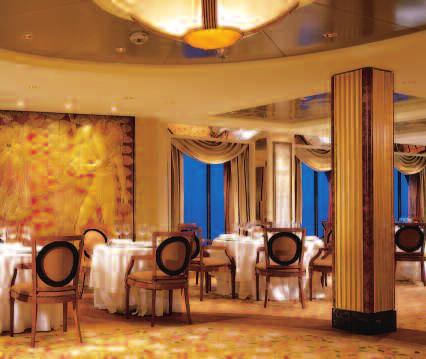 The Conservatory - Infinity Speciality Restaurant, The Normandie - Summit Grand Foyer - Summit Key features of Millennium Class ships Speciality Dining exquisite cuisine