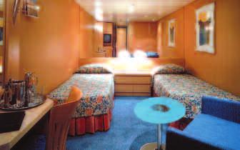 Stateroom sizes may vary by ship and category.