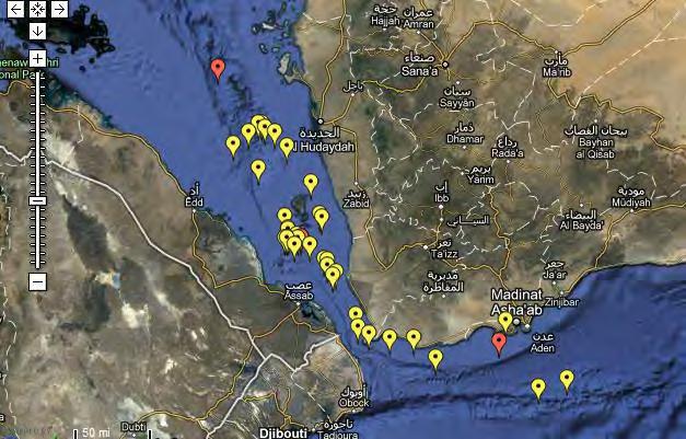 2011 Somali incident Southern Red Sea 11-Aug-2011: Furthest northerly attack.