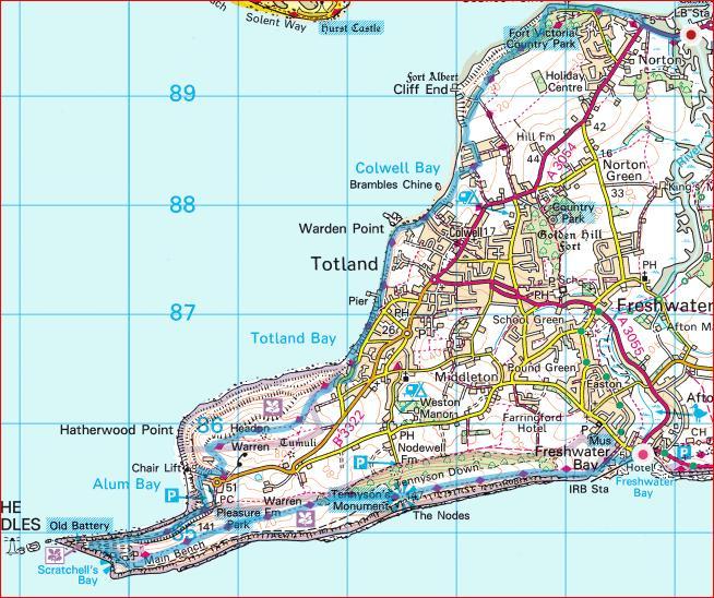 Coast Survey Stretch 07 Freshwater Bay LBS to Yarmouth Bridge Overview map of the stretch Introduction This section includes Headon Warren and West High Down SSSI, Colwell Bay SSSI and part of Yar