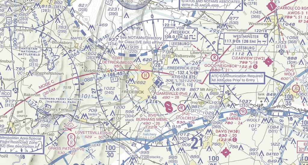 VFR DEPARTURES RUNWAY 05 IN USE P-40 CAUTION P-40 EXPANDED WESTMINSTER VOR (EMI) 117.9 MARTINSBURG VOR (MRB) 112.1 TO UNION BRIDGE CEMENT PLANT N39 34 04.24 W77 10 39.