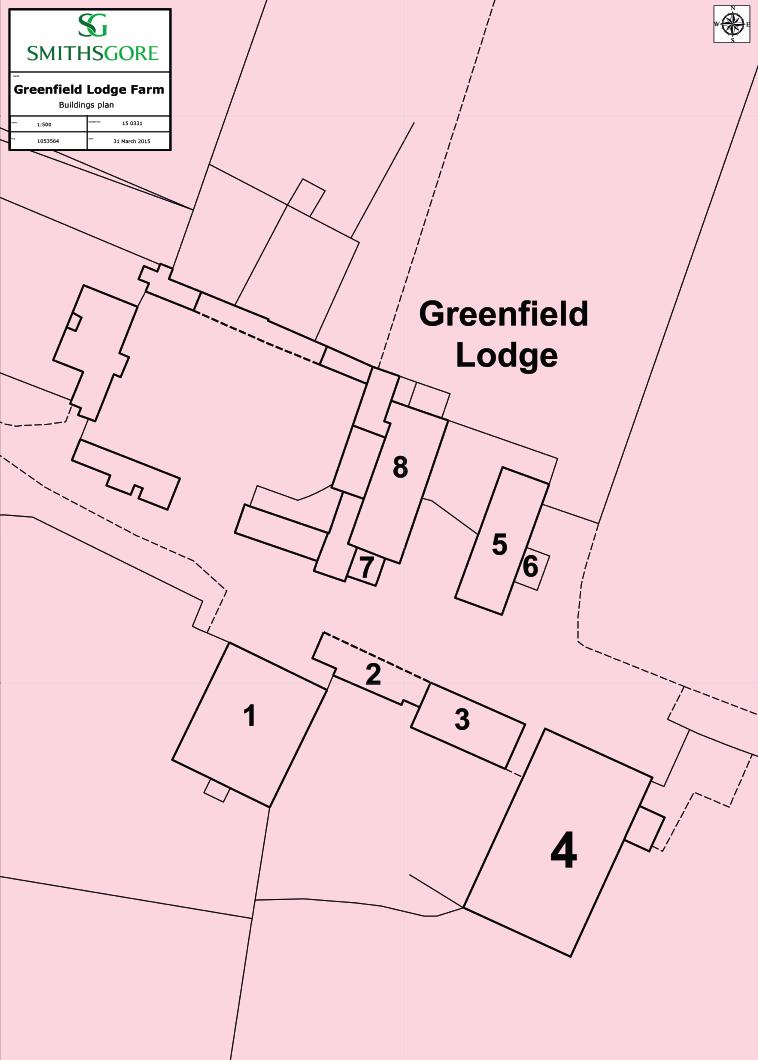 Buildings There are two yards with farm buildings supporting the farming operation: Greenfield Lodge Farm Buildings Greenfield Lodge Farm Buildings are to the east and south east of the house and