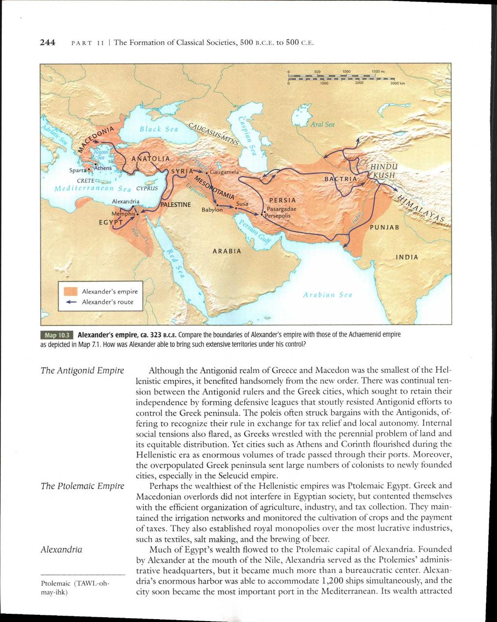 244 PART II I The Formation of Classical Societies, 500 B.C.E. to 500 C.F. 500 1000 1500 mi 1000 2000 3000 km Sparta Athens CRETE. Al exan d ri a Mdn14. EGYPTj e"-th ANATOLIA CYPRUS SYRIA--4.