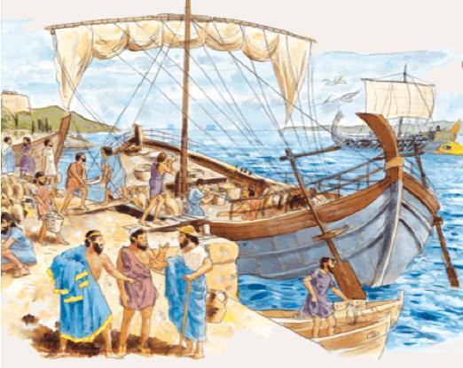 NIZACIJA Grčki brod naslikan na posudi iz 6.