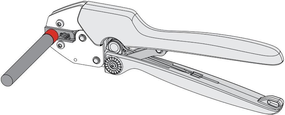 Place the ferrule connector with the wire onto the lower jaw of the hand tool, ensuring that the end of the ferrule does not extend beyond the side face of the jaws. See Figure 2.