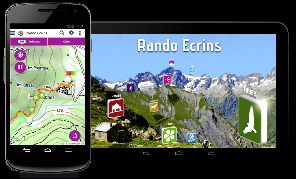 Geotrek and Rando-Ecrins Manage and promote online hiking Some statistics of MOBILE APP 3 871 downloads of the Mobile App,